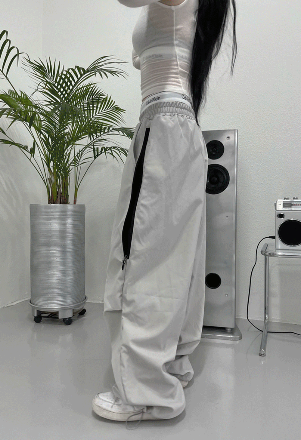 [unisex] side zipper color pants
