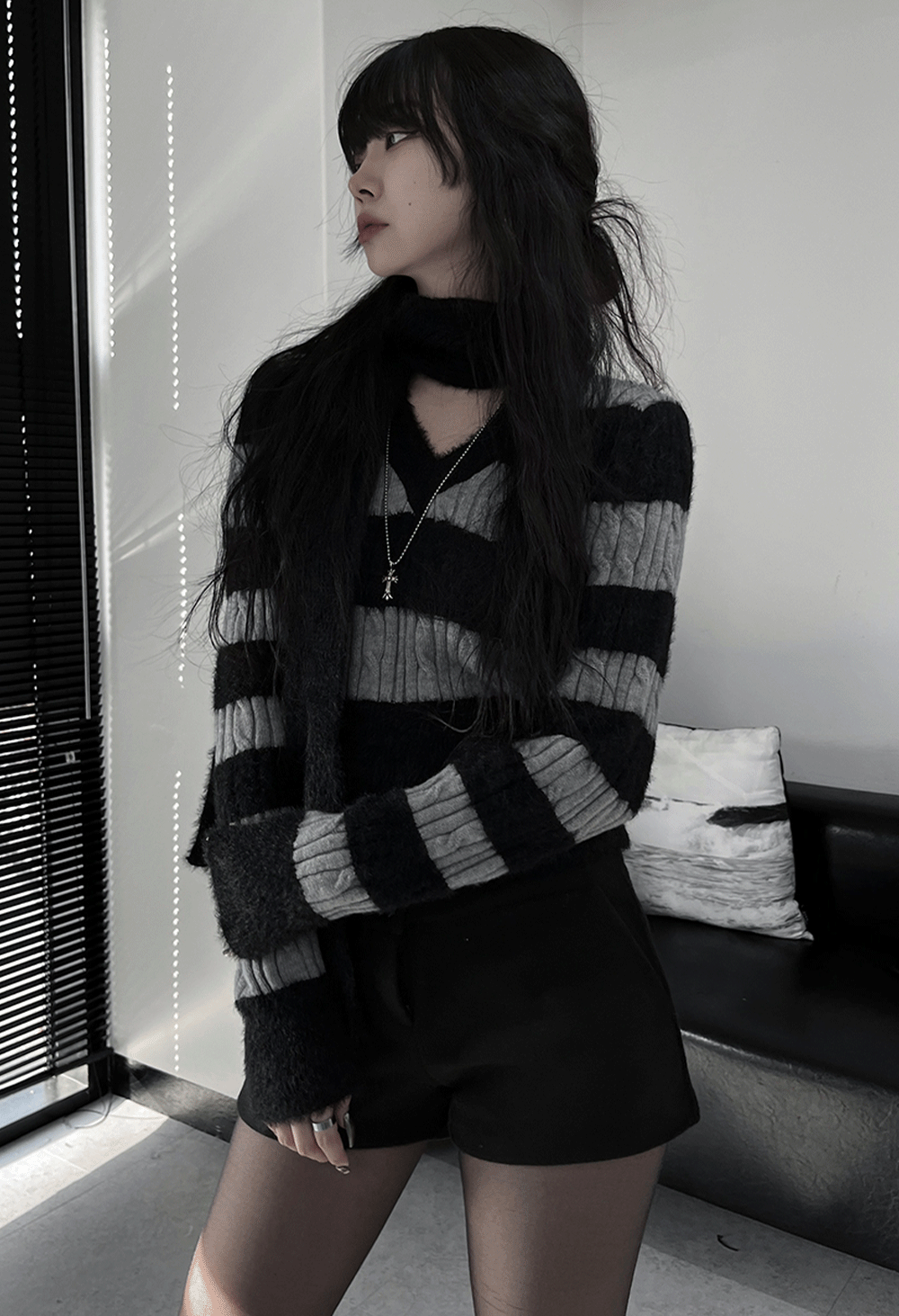 [set] dangara muffler knit